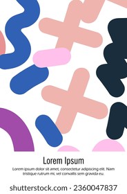 Abstract Minimal Vector Background in Trendy Bahaus Style. Vibrant Graphic Print with Dynamic Lines and Geometric Shapes.  Set of Vivid Modern Poster Design for Landing Page, Cover, Brochure.