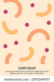 Abstract Minimal Vector Background in Trendy Bahaus Style. Colorful Graphic Print with Dynamic Lines and Geometric Shapes. Set of Vivid Poster 80s - 90s Design for Landing Page, Cover, Brochure. 