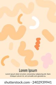 Abstract Minimal Vector Background in Trendy Bahaus Style. Bright Retro Print with Dynamic Lines and Geometric Shapes.  Set of Vivid Modern Poster Design for Landing Page, Cover, Brochure.