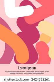 Abstract Minimal Vector Background in Trendy Memphis Style. Vibrant Graphic Print with Dynamic Lines and Geometric Shapes.  Set of Vivid Poster 80s - 90s Design for Landing Page, Cover, Brochure. 