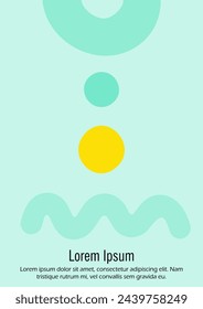 Abstract Minimal Vector Background in Trendy Bahaus Style. Colorful Graphic Print with Dynamic Lines and Geometric Shapes. Set of Vivid Poster 80s - 90s Design for Landing Page, Cover, Brochure. 
