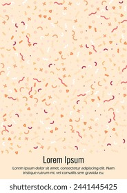 Abstract Minimal Vector Background in Trendy Memphis Style. Colorful Graphic Print with Dynamic Lines and Geometric Shapes. Set of Vivid Modern Poster Design for Landing Page, Cover, Brochure.