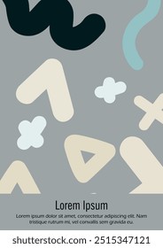 Abstract Minimal Vector Background in Trendy Bahaus Style. Vibrant Graphic Print with Dynamic Lines and Geometric Shapes.  Set of Vivid Modern Poster Design for Landing Page, Cover, Brochure.