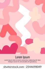 Abstract Minimal Vector Background in Trendy Bahaus Style. Bright Retro Print with Dynamic Lines and Geometric Shapes.  Set of Vivid Modern Poster Design for Landing Page, Cover, Brochure.