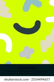 Abstract Minimal Vector Background in Trendy Bahaus Style. Bright Retro Print with Dynamic Lines and Geometric Shapes.  Set of Vivid Modern Poster Design for Landing Page, Cover, Brochure.