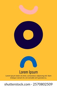 Abstract Minimal Vector Background in Trendy Memphis Style. Bright Retro Print with Dynamic Lines and Geometric Shapes.  Set of Vivid Poster 80s - 90s Design for Landing Page, Cover, Brochure. 