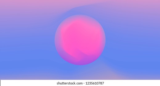 Abstract Minimal Vector Illustration in Retrofuturistic/ Synthwave/ Vaporwave Style. Sun Disc on Colorful Blurry Gradient Sky. Asian Oriental Mood Background.