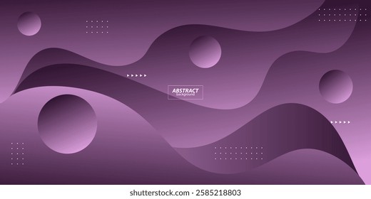 Abstract minimal wave background with dark purple dynamic color design. Simple geometric shapes pattern. Eps10 vector