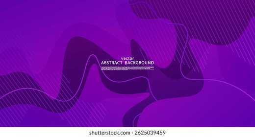 Abstract minimal wave background with dynamic dark purple color design. Simple geometric shape pattern. Vector Eps10