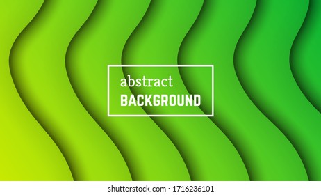 Fondo geométrico de onda mínimo abstracto.  Forma de capa de onda verde para banner, plantillas, tarjetas. Ilustración vectorial.