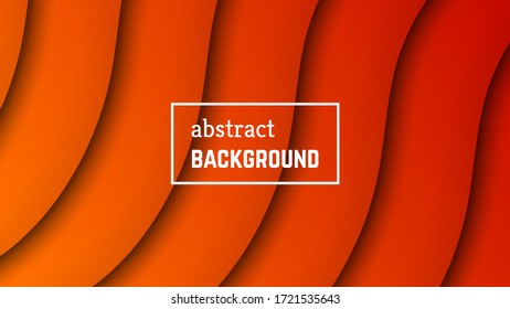 Abstract minimal wave geometric background.  Orange wave layer shape for banner, templates, cards. Vector illustration.