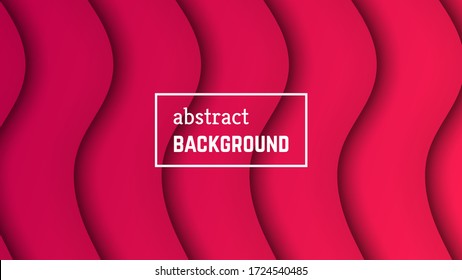 Abstract minimal wave geometric background.  Red wave layer shape for banner, templates, cards. Vector illustration.