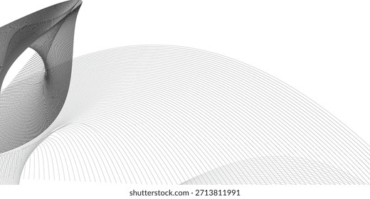Fondo de línea de onda mínima Abstractas en tonos grises neutros