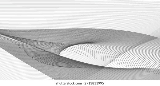 Fondo de línea de onda mínima Abstractas en tonos grises neutros