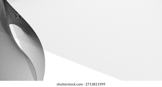 Fondo de línea de onda mínima Abstractas en tonos grises neutros