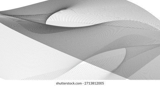Fondo de línea de onda mínima Abstractas en tonos grises neutros