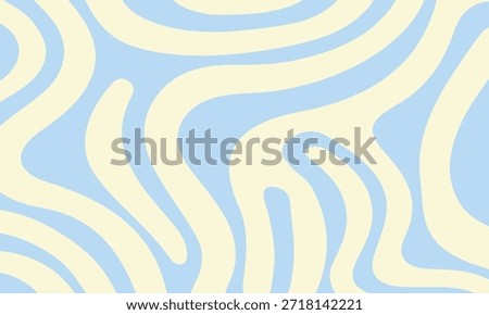Abstract A minimal wavy abstract background with pastel blue and cream colors, inspired by 60s and 70s retro style. with a modern concept style