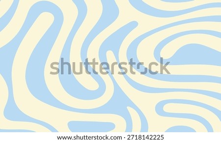 Abstract A minimal wavy abstract background with pastel blue and cream colors, inspired by 60s and 70s retro style. modern design
