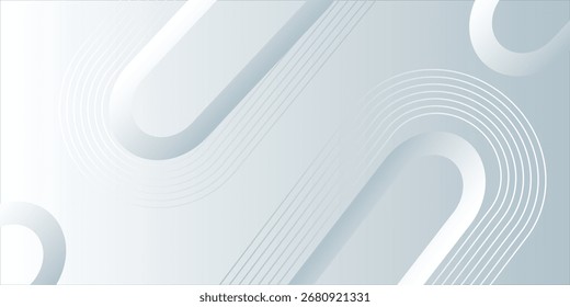 Fondo blanco mínimo Abstractas. Moderno patrón de líneas redondeadas diagonales blancas brillantes. Geométrica mínima