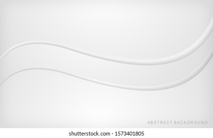 Abstract minimal white and gray gradient color curve background. Vector Illustration.