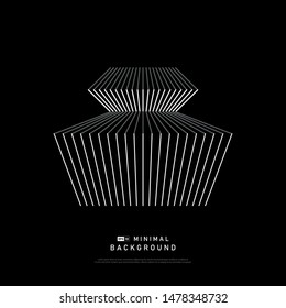Abstract minimal white line on black background design template. Use for cover, print, flyer, artwork. illustration vector eps10