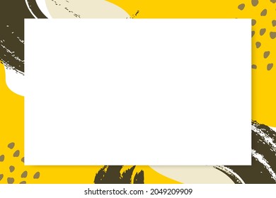 Abstract minimal white paper note isolated on memphis texture background. Eps 10 Vector