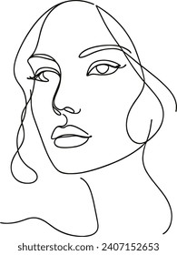 Abstract minimal woman portrait. vector illustration