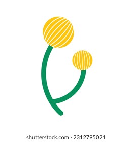 ilustración abstracta de vector de flores amarillas mínimas