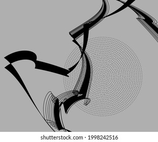 Abstract minimalism. 60s style. years curved lines. wavy pattern	