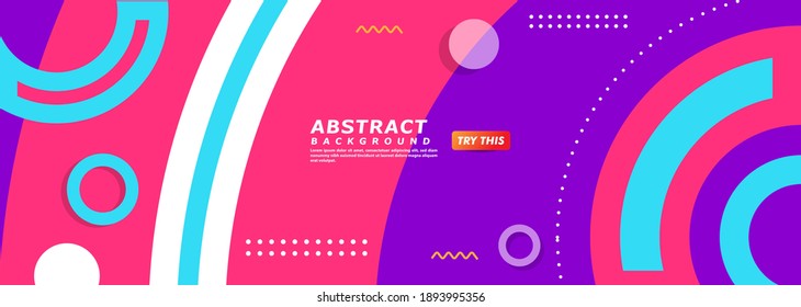 Abstract Minimalism Background with Colorful Circle Composition. Usable for Background, Wallpaper, Banner, Poster, Brochure, Card, Web, Presentation.