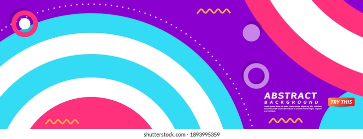 Abstract Minimalism Background with Colorful Circle Composition. Usable for Background, Wallpaper, Banner, Poster, Brochure, Card, Web, Presentation.
