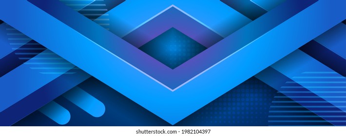 Abstract Minimalism Blue Background Design with Modern Geometric Shape.