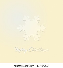 Abstract minimalism of snow flake and word Merry Christmas. Modern concept greeting card design. Vector illustration. EPS 10