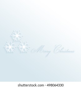 Abstract minimalism of snow flakes and word Merry Christmas. Modern concept greeting card design. Vector illustration. EPS 10