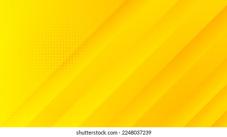 Abstract minimalism yellow background with 3D embossed dynamic shapes vector, banner design with copy space for place text or object