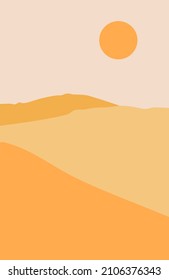 abstract minimalist aesthetic posters with backgrounds with mountains and sea landscapes. Trendy vector illustration for wall decoration, postcard or brochure, social media.