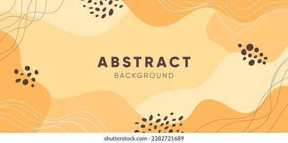 Abstract minimalist aesthetic shapes background with orange colors accent