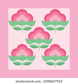 Abstract minimalist Art. Mixed style, geometric shapes and plants. Flowers, leaves. Set of vector paintings. Bauhaus. Backgrounds for poster, banner, print.