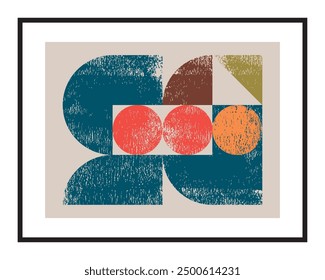 Abstract minimalist artistic geometric composition. Vector art painting, poster and wall decoration.