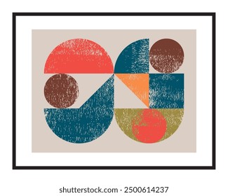 Abstract minimalist artistic geometric composition. Vector art painting, poster and wall decoration.