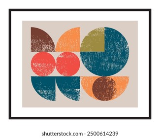 Abstract minimalist artistic geometric composition. Vector art painting, poster and wall decoration.