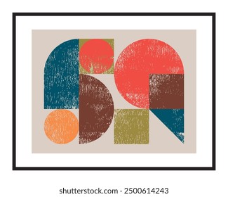 Abstract minimalist artistic geometric composition. Vector art painting, poster and wall decoration.