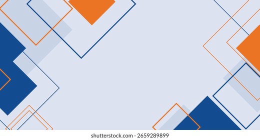 Fondo minimalista Abstractas con Formas cuadradas geométricas naranjas azules, diseño moderno EPS10