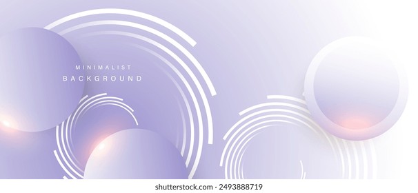 Abstract minimalist background with circle elements. Digital technology concept. vector illustration.