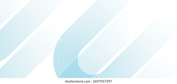 Abstract minimalist background with concentric diagonal rounded line pattern. Futuristic technology graphic design. Suit for business, cover, header, wallpaper, corporate, website, flyer