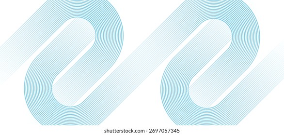 Abstrakter minimalistischer Hintergrund mit konzentrischem diagonal gerundetem Linienmuster. Futuristische Technologie Grafikdesign. Anzug für Business, Umschlag, Kopfzeile, Tapete, Corporate, Website, Flyer