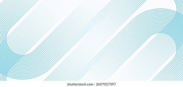 Abstract minimalist background with concentric diagonal rounded line pattern. Futuristic technology graphic design. Suit for business, cover, header, wallpaper, corporate, website, flyer