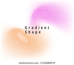 El fondo minimalista Abstractas presenta Formas de gradiente vibrantes suaves de melocotón y púrpura que se mezclan sutilmente contra un fondo blanco brillante complementado con una simple forma de gradiente de lectura de tipografía negra central perfecta para el Diseño web moderno o las necesidades de marca.