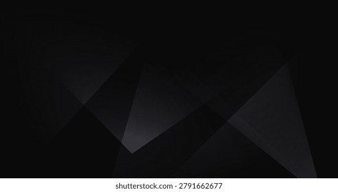 The abstract, minimalist background image, predominantly in black and dark gray tones, consists of overlapping planar geometric shapes, creating layers of varying shades ranging from deep gray to pure black.