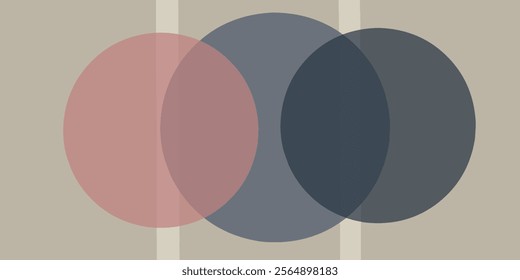 Abstract minimalist background with overlapping pastel circles on a neutral backdrop